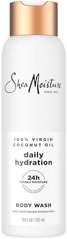 SheaMoisture Virgin Coconut Oil Body Wash Nourish and Replenish Skin Daily Hydrating body wash for 24H Visible Moisture for Healthy, Glowing Skin 18 oz SheaMoisture