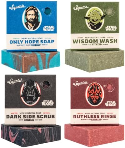 Dr. Squatch Star Wars Soap Collection - Men’s Natural 4 Pack Bundle - Star Wars Soap for Men Dr. Squatch