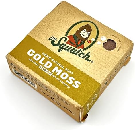 Dr. Squatch All Natural Bar Soap for Men with Zero Grit, Gold Moss Dr. Squatch