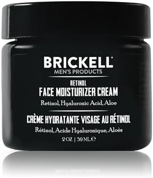 Brickell Men's Retinol Face Moisturizer Cream For Men, Natural & Organic, Anti-Wrinkle Face Night Cream with Retinol & Hyaluronic Acid To Reduce Fine Lines and Even Skin Tone, Fragrance-Free, 2 Ounce Brickell Men's Products