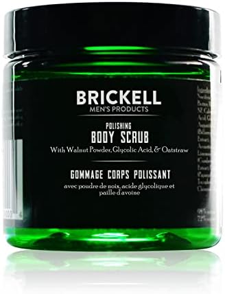 Brickell Men's Polishing Body Scrub for Men, Natural and Organic Body Exfoliator to Remove Dirt, Prevent Blemishes, and Brighten Skin (8 ounce) Brickell Men's Products