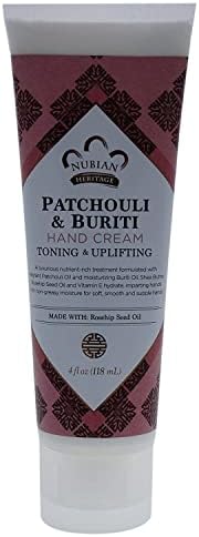 Nubian Heritage Patchouli & Buriti Hand Cream, 4 Ounce Nubian Heritage