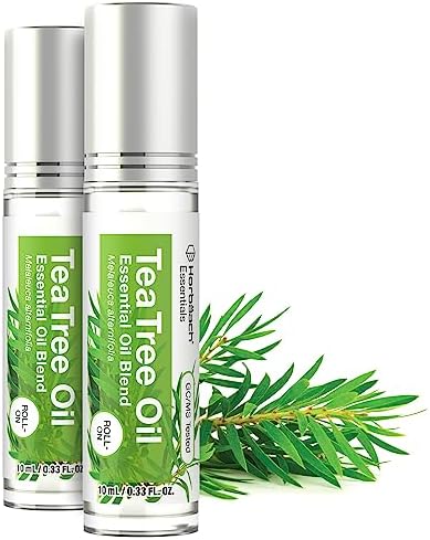 Horbäach Tea Tree Oil Roller for Skin | .33 fl oz (Pack of 2) | Roll on Essential Oil Horbäach