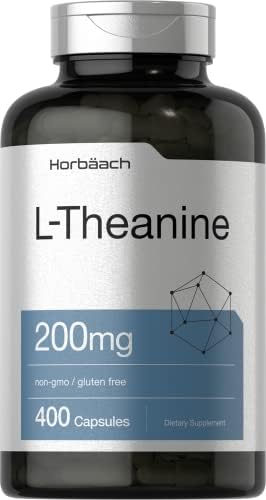 L-Теанин 200 мг, 400 капсул | Высококачественная добавка, без ГМО и глютена Horbäach