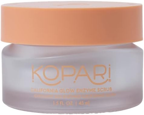 Kopari California Glow Enzyme Exfoliating Face Scrub, Clarifying & Brightening Skin Exfoliation Facial Scrub, Supports Anti-Aging, 100% Organic Coconut Oil, Cruelty Free, Vegan, 1.5 Fl Oz Kopari