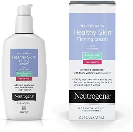 Neutrogena Healthy Skin Glycerin & Green Tea Firming Face Cream Moisturizer & Neck Cream with SPF 15 Sunscreen - Anti Wrinkle Cream, Face Moisturizer for Dry Skin & Neck Firming Cream, 2.5 fl. oz Neutrogena