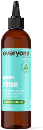 Everyone Hair Care Power Rinse - Peppermint & Tea Tree, 8 fl oz Bottle, Scalp Cleanser & Detox Treatment for Build Up, Color Safe, Sulfate Free & Paraben Free everyone for every body