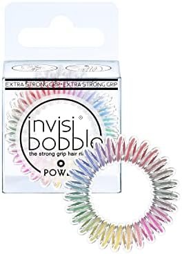 Invisibobble Power Magic Rainbow Hair Scrunchie 3 x Spiral Hair Bobbles Colourful Girls, Women & Men I Extra Strong I Designed in the Heart of Munich Invisibobble