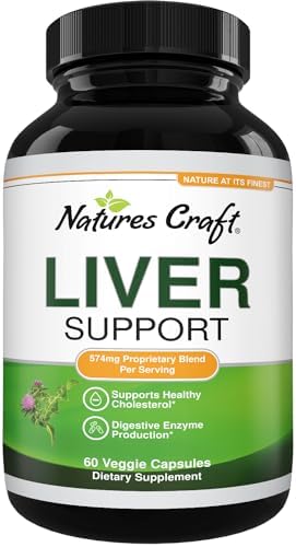 Natures Craft Liver Support Milk Thistle Supplement for Liver Cleanse Detox & Repair - Advanced Milk Thistle and Dandelion Root Supplement with Choline, Beetroot & Artichoke Extract - 60 Pills Natures Craft