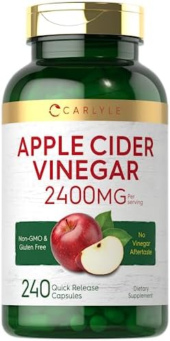 Carlyle Apple Cider Vinegar Capsules | 2400mg | 240 Count | Non-GMO, Gluten Free Supplement Carlyle