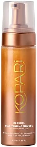 Kopari Gradual Self-Tanning Mousse Infused with Hyaluronic Acid, Even Application, Long-Lasting Natural Color, Smooth Streak-Free Results Kopari