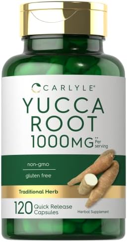 Carlyle Yucca Root Supplement 1000mg | 120 Capsules | Non GMO and Gluten Free Extract Carlyle