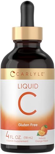 Carlyle Vitamin C Liquid | 4 fl. oz | Orange Flavor | Vegan, Non-GMO, Gluten Free Supplement Carlyle