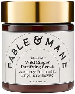 Fable & Mane SahaScalp Wild Ginger Purifying Scalp Scrub. Dry Scalp Treatment, Itchy Scalp Shampoo, Exfoliating Scalp Detox, Itchy Scalp Treatment - Genuine Fable and Mane Scalp Cleanser. 8FL oz Fable & Mane