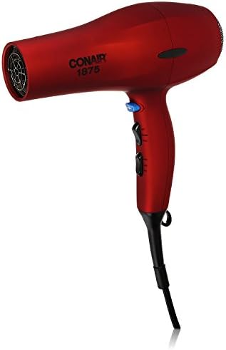 Conair 1875 Watt Velvet Touch Hair Dryer, Red Conair