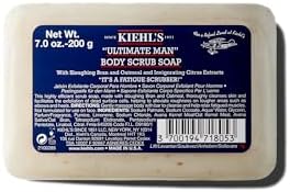 Kiehl's Ultimate Man Body Scrub Exfoliating Bar Soap, Energizing Body Wash for Men’s Skin, Cleanses & Exfoliates Dirt and Oil, with Oat Bran & Pumice, Smooth Rough Skin - 7 oz Kiehl's