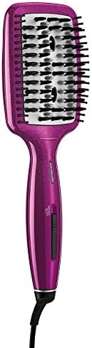 Conair Diamond-Infused Ceramic Smoothing Hot Brush/Straightening Brush, Pink, 400 Degree High-Heat with 3 Settings Conair