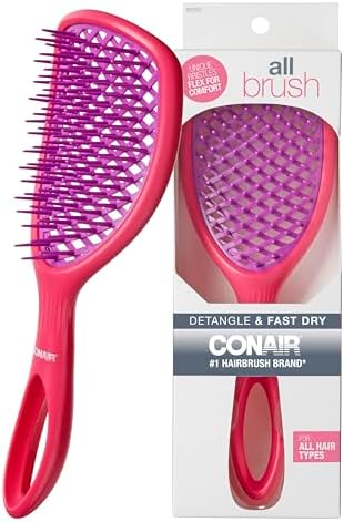 Conair Allbrush Vented Paddle hairbrush - hair brush - detangling brush - wet hair brush - hairbrush for women for all hair types - Pink Conair