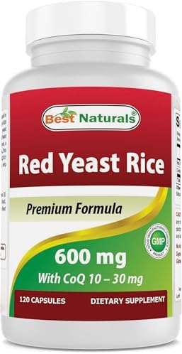 Best Naturals Red Yeast Rice with CoQ10, 120 Capsules - Cardiovascular Formula Contains 600 mg of Red Yeast Rice ans 30 mg of CoQ10 Best Naturals