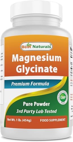 Best Naturals Magnesium Glycinate Powder - 1 Pound (1 LB (Pack of 1)) Best Naturals