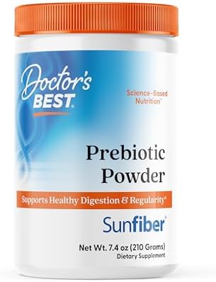 Doctor's Best Prebiotic Powder, Supports Healthy Digestion & Regularity, Non-GMO, Gluten Free, Soy Free, Vegan, Unflavored, Non-Gritty, Easy Dissolve Net Wt. 7.4 oz (210 Grams) Doctor's Best