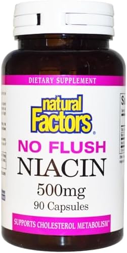 Natural Factors No Flush Niacin 500 mg, 90 Tablets Natural Factors