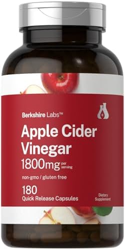 Horbaach Apple Cider Vinegar Capsules | 1800mg | 180 Count | Non-GMO, Gluten-Free Supplement | by Berkshire Labs Horbäach