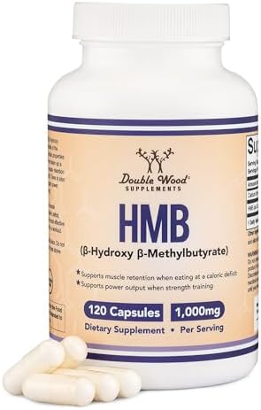 Double Wood Supplements HMB Supplement, Third Party Tested, Non-GMO, Gluten Free, 120 Capsules, 1000mg per Serving, 500mg per Capsule Double Wood Supplements