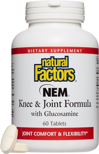 Natural Factors, NEM Knee & Joint Formula, Promotes Flexibility and Comfort, 60 Tablets Natural Factors