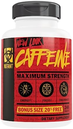 Mutant Caffeine Pills – Pharmaceutical-Grade Pure Caffeine Supplement for Boosting Energy, Focus, Mental Alertness, Performance, & Endurance – Reduces Fatigue & Restores Wakefulness – 240 Tablets Mutant