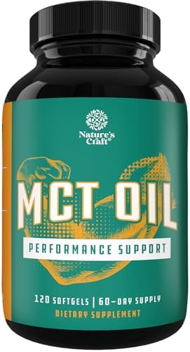 C8 MCT Coconut Oil Softgels - MCT Oil Keto Pills with Caprylic Acid Coconut for Body Sculpting Sustainable Energy Support and Brain Health - Potent Non GMO Gluten Free Keto Softgels Natures Craft