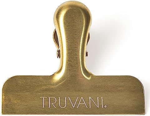 Truvani Metal Bag Clip - Durable Metal Clips to Seal Open Bags of Collagen and Protein - Can Also Be Used as Chip Clips, Food Bag Clips, Kitchen Clips, and More - Convenient, Tight Sealing Chip Clip Truvani