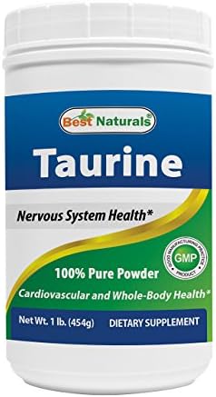 Best Naturals 100% Pure Taurine Powder Free Form - Taurine 1000mg per Serving - 1 Lb (454 gm) (1 LB (Pack of 1)) Best Naturals