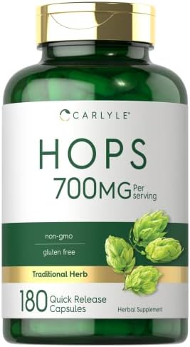 Carlyle Hops Supplement 700mg | 180 Capsules | Non-GMO & Gluten Free | Traditional Herb Carlyle