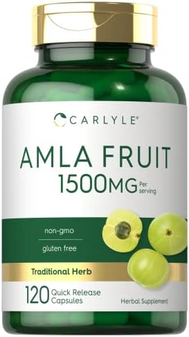 Carlyle Amla Capsules 1500mg | 120 Count | Amalaki Fruit | Non-GMO and Gluten Free Supplement Carlyle