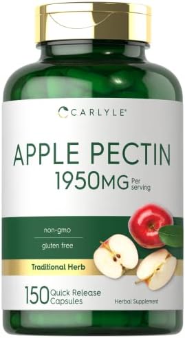 Carlyle Apple Pectin | 1950mg | 150 Capsules | Non-GMO & Gluten Free Herbal Supplement Carlyle