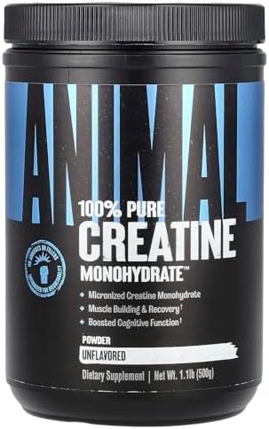 Animal Micronized Creatine, Monohydrate Powder, Unflavored, 1.1 lb (500 g) Animal