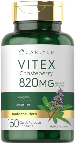 Carlyle Vitex Chasteberry Supplement | 820mg | 150 Capsules | Vitex Agnus-Castus Fruit for Women | Non-GMO, Gluten Free Carlyle