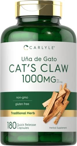 Carlyle Cat's Claw Capsules 1000mg | 180 Count | Uncaria Tomentosa | Non-GMO, Gluten Free Supplement Carlyle