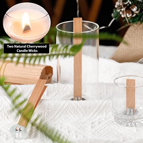 Ziosxin 350pcs Smokeless Cherry Wood Candle Wicks-Long Lasting Flame-Easily Burn, Candle Cores（no Metal Bracket） Ziosxin