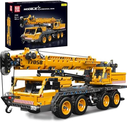 Mould King 17058 City Mobile Crane Truck Toy Building Set, Construction Vehicle Model Blocks Kit for Adults, Toys Gifts for Kids Children, Playset for Boys and Girls Ages 8+(997 Pieces) Mould King