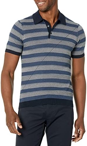 Perry Ellis Men's Spliced Stripe Short Sleeve Polo Shirt Perry Ellis