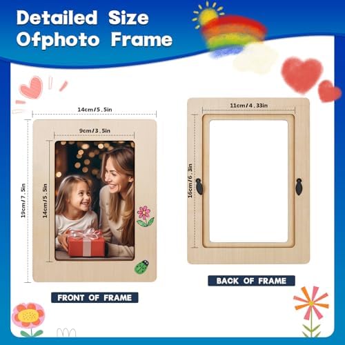 Coolook 12Pcs DIY Unfinished Wooden Picture Frames Picture Frame Painting Craft Kit for 4 x 6 Photo (Curve COOLOOK