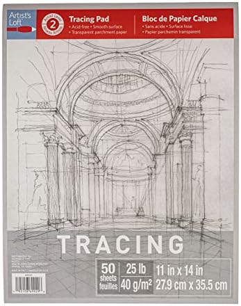 Пергаментная бумага для рисования и трассировки Artist's Loft, 50 листов, 25lb/40 GSM Artist's Loft