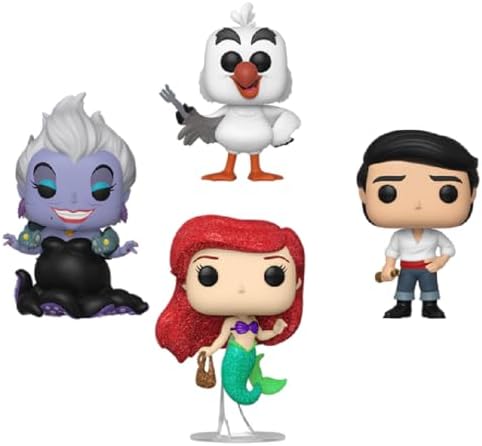 Funko Pop! Disney: Little Mermaid 4pk (DGLT)(Exc), Collectible Vinyl Figure - 69110 Funko