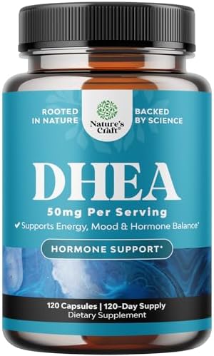 DHEA 50mg for Men and Women - High Strength DHEA Supplement for Women & Men Enhanced Energy and Hormone Balance & - Women's Hormone Balance Supplement (2 Month Supply) Natures Craft