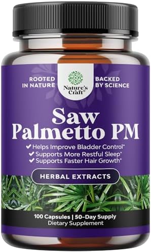 Nighttime Defense Saw Palmetto for Men - Saw Palmetto Extract Prostate Supplement for Men Help Reduce Night Urination Frequency Urgency and Overactive Bladder with Lycopene Pumpkin Seed and Melatonin Natures Craft