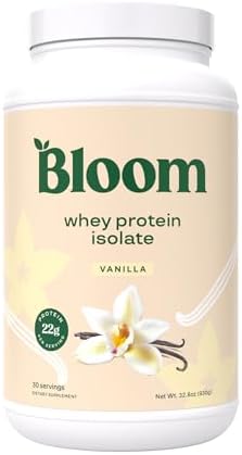 Bloom Nutrition Whey Isolate Protein Powder, Chocolate - Pure Iso Post Workout Recovery Drink Blend, Smoothie Mix with Digestive Enzymes for Gut Health - Low Carb, Keto & Zero Sugar Added Bloom Nutrition