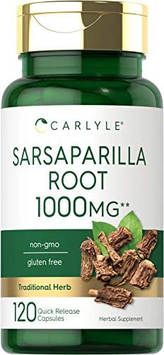 Carlyle Sarsaparilla Root Capsules 1000mg | 120 Count | Non-GMO, Gluten Free Supplement Carlyle