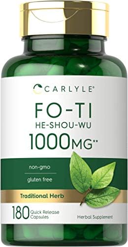 Carlyle Fo-Ti 1000mg | 180 Capsules | He-Shou-Wu Root | Traditional Herb | Non-GMO and Gluten Free Supplement Carlyle